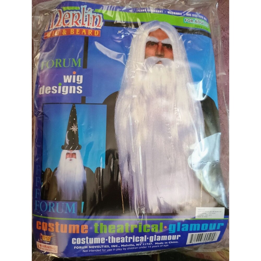 Forum Novelties Merlin Wizard Wig & Beard Set White Adult Costume Accessory